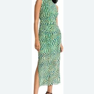 Abstract Funky Green Donna Morgan Mesh Dress
